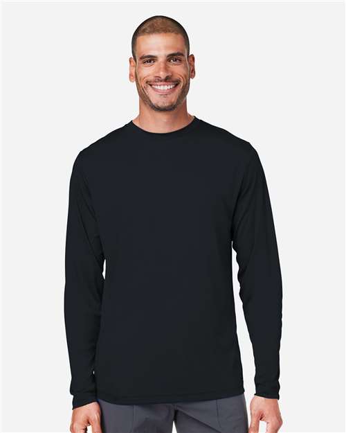 Core 365 CE10L Unisex Capital Long Sleeve Performance T-Shirt - Black - model front