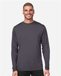 Core 365 CE10L Unisex Capital Long Sleeve Performance T-Shirt - Carbon - model front