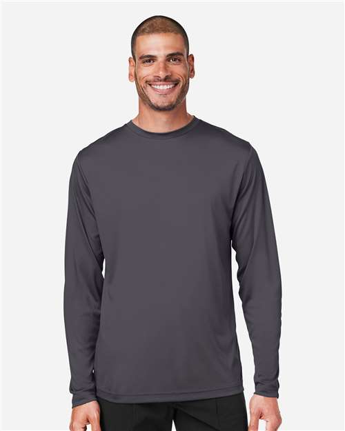 Core 365 CE10L Unisex Capital Long Sleeve Performance T-Shirt - Carbon - model front