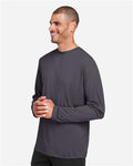 Core 365 CE10L Unisex Capital Long Sleeve Performance T-Shirt - Carbon - model side
