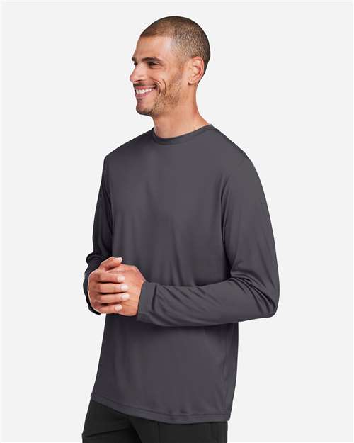 Core 365 CE10L Unisex Capital Long Sleeve Performance T-Shirt - Carbon - model side