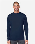 Core 365 CE10L Unisex Capital Long Sleeve Performance T-Shirt - Classic Navy - model front