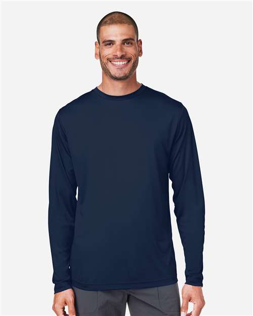 Core 365 CE10L Unisex Capital Long Sleeve Performance T-Shirt - Classic Navy - model front