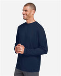 Core 365 CE10L Unisex Capital Long Sleeve Performance T-Shirt - Classic Navy - model side