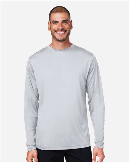 Core 365 CE10L Unisex Capital Long Sleeve Performance T-Shirt - Platinum - model front