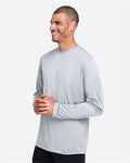Core 365 CE10L Unisex Capital Long Sleeve Performance T-Shirt - Platinum - model side
