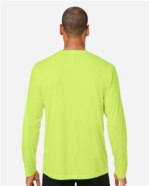 Core 365 CE10L Unisex Capital Long Sleeve Performance T-Shirt - Safety Yellow - model back