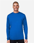 Core 365 CE10L Unisex Capital Long Sleeve Performance T-Shirt - True Royal - model front