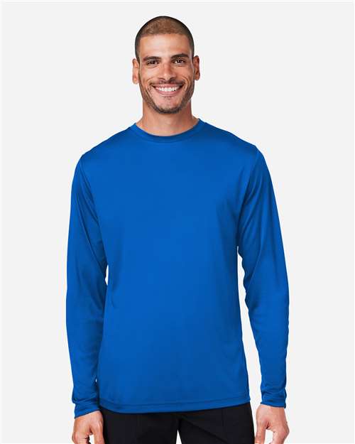 Core 365 CE10L Unisex Capital Long Sleeve Performance T-Shirt - True Royal - model front