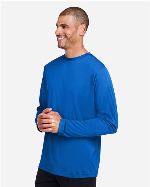 Core 365 CE10L Unisex Capital Long Sleeve Performance T-Shirt - True Royal - model side
