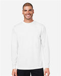 Core 365 CE10L Unisex Capital Long Sleeve Performance T-Shirt - White - model front