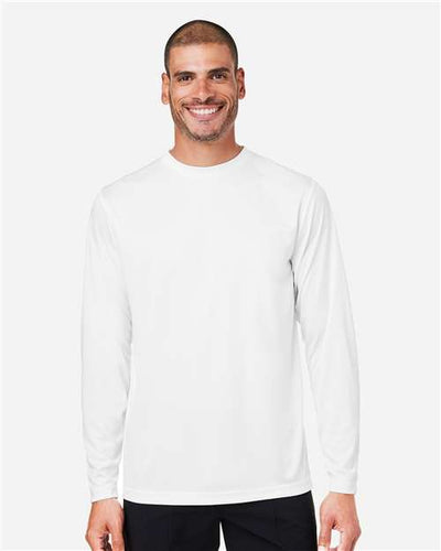 Core 365 CE10L Unisex Capital Long Sleeve Performance T-Shirt - White - model front