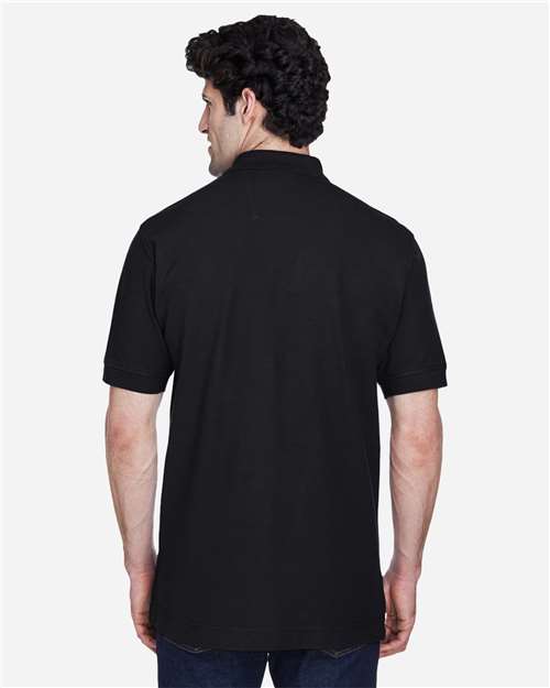 Devon & Jones D100 Pima Piqué Polo - Black - model back