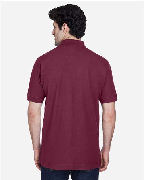 Devon & Jones D100 Pima Piqué Polo - Burgundy - model back