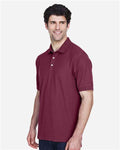 Devon & Jones D100 Pima Piqué Polo - Burgundy - model side