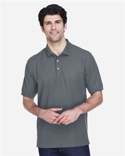 Devon & Jones D100 Pima Piqué Polo - Graphite - model front