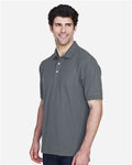 Devon & Jones D100 Pima Piqué Polo - Graphite - model side