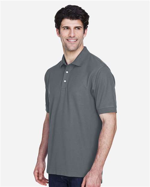 Devon & Jones D100 Pima Piqué Polo - Graphite - model side