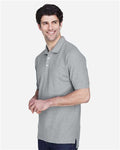 Devon & Jones D100 Pima Piqué Polo - Grey Heather - model side