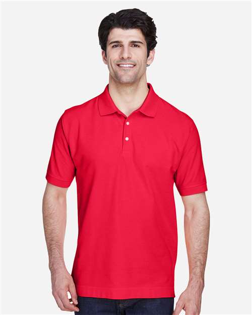 Devon & Jones D100 Pima Piqué Polo - Red - model front