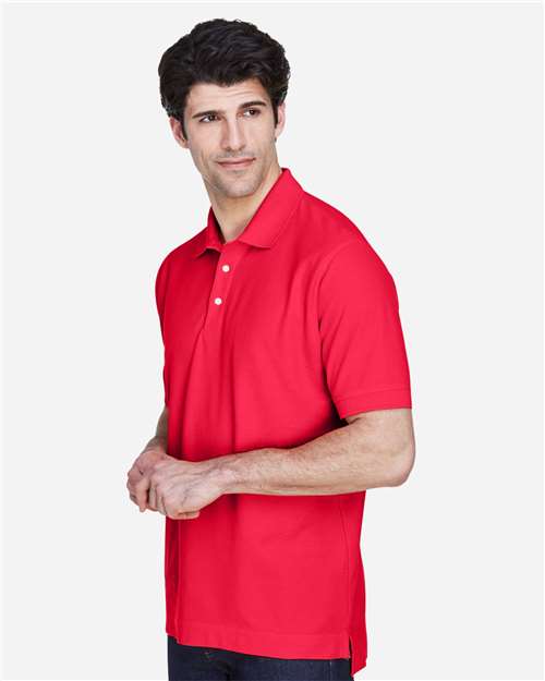 Devon & Jones D100 Pima Piqué Polo - Red - model side