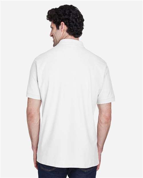 Devon & Jones D100 Pima Piqué Polo - White - model back