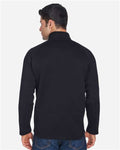 Devon & Jones DG792 Bristol Sweater Fleece Quarter-Zip Pullover - Black - model back