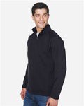 Devon & Jones DG792 Bristol Sweater Fleece Quarter-Zip Pullover - Black - model side