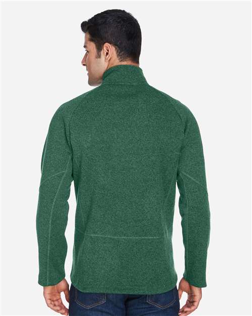 Devon & Jones DG792 Bristol Sweater Fleece Quarter-Zip Pullover - Forest Heather - model back