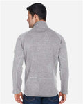 Devon & Jones DG792 Bristol Sweater Fleece Quarter-Zip Pullover - Grey Heather - model back
