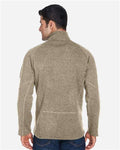 Devon & Jones DG792 Bristol Sweater Fleece Quarter-Zip Pullover - Khaki Heather - model back