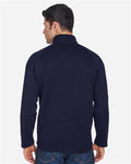Devon & Jones DG792 Bristol Sweater Fleece Quarter-Zip Pullover - Navy - model back