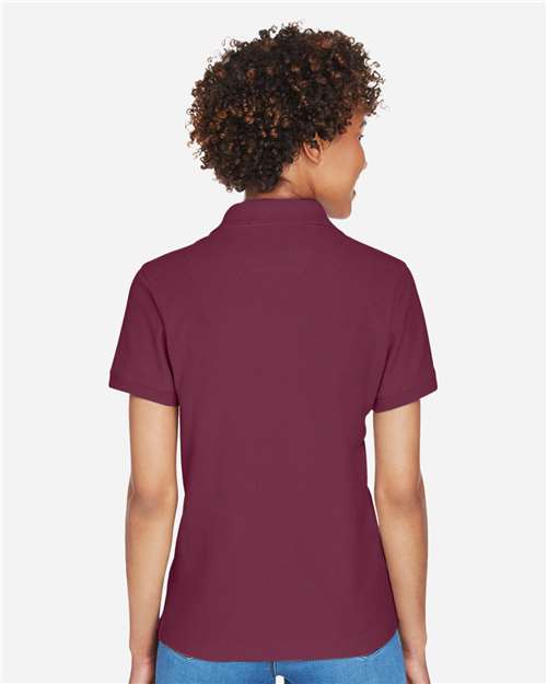 Devon & Jones D100W Women's Pima Piqué Polo - Burgundy - model back