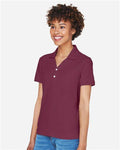 Devon & Jones D100W Women's Pima Piqué Polo - Burgundy - model side