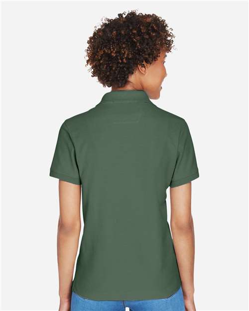 Devon & Jones D100W Women's Pima Piqué Polo - Dill - model back