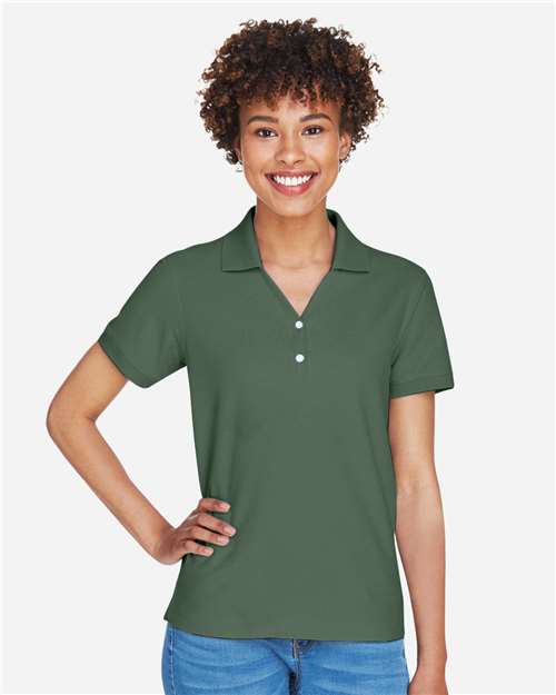 Devon & Jones D100W Women's Pima Piqué Polo - Dill - model front