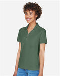 Devon & Jones D100W Women's Pima Piqué Polo - Dill - model side