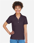Devon & Jones D100W Women's Pima Piqué Polo - Espresso - model front