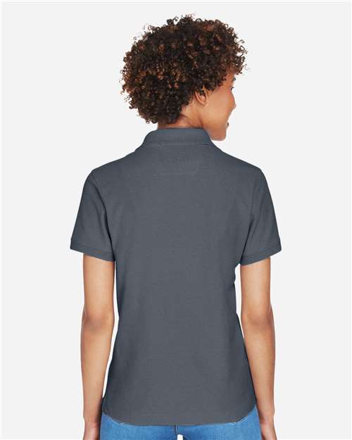 Devon & Jones D100W Women's Pima Piqué Polo - Graphite - model back