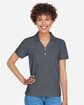 Devon & Jones D100W Women's Pima Piqué Polo - Graphite - model front