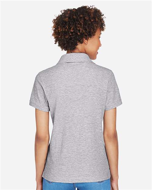 Devon & Jones D100W Women's Pima Piqué Polo - Grey Heather - model back