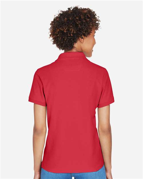 Devon & Jones D100W Women's Pima Piqué Polo - Red - model back