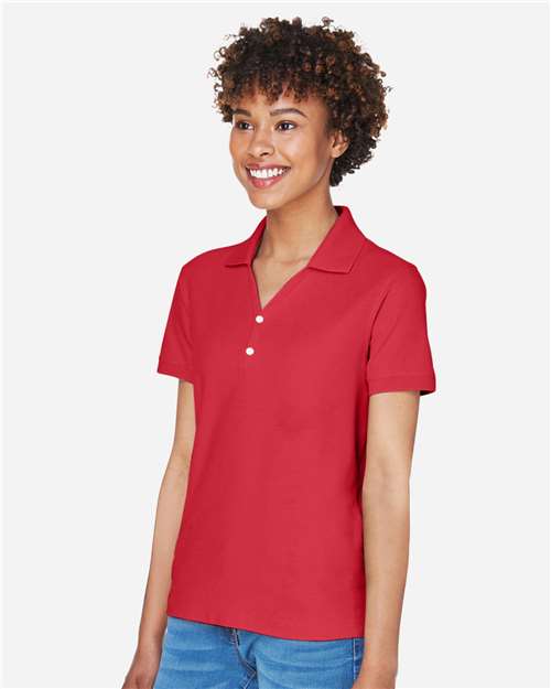 Devon & Jones D100W Women's Pima Piqué Polo - Red - model side