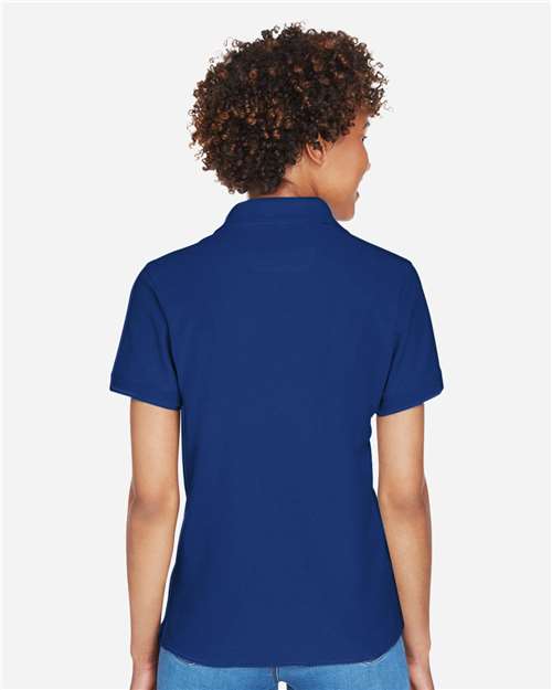 Devon & Jones D100W Women's Pima Piqué Polo - True Royal - model back