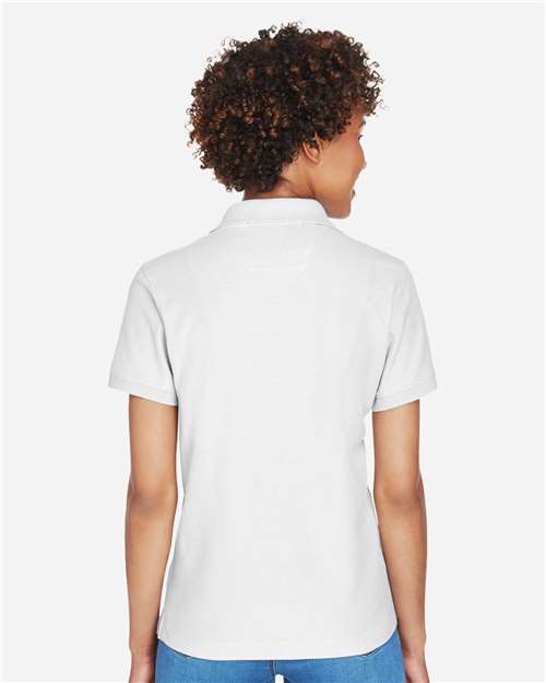 Devon & Jones D100W Women's Pima Piqué Polo - White - model back