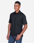 Core 365 88181P Men's Origin Performance Piqué Polo with Pocket - Black - model side