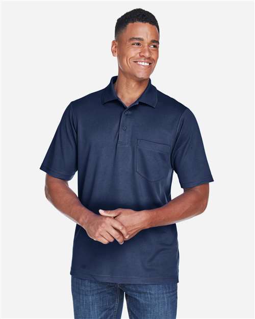 Core 365 88181P Men's Origin Performance Piqué Polo with Pocket - Classic Navy - model front