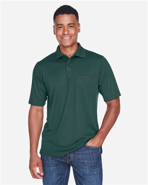 Core 365 88181P Men's Origin Performance Piqué Polo with Pocket - Forest - model front