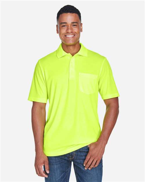 Core 365 88181P Men's Origin Performance Piqué Polo with Pocket - Safety Yellow - model front