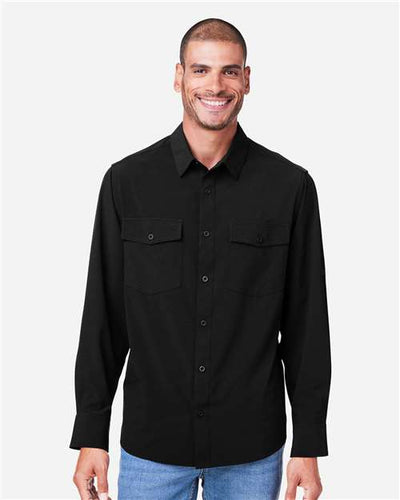 Core 365 CE510L Men's Ultra UVP Marina Shirt - Black - model front